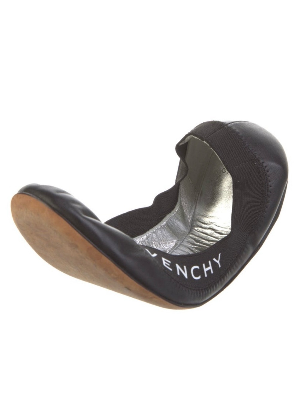 Givenchy Black Foldable Ballet Slip-On with White Logo - Picture 2 of 5